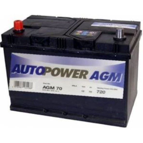 12V 70AH AGM START%STOP AUTOPOWER 2022 ürün görseli 1