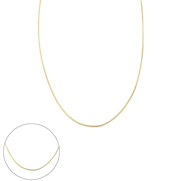 Çelik Zincir Altın Kaplama Oval Kesim 1 MM ZN-301 ürün görseli 1