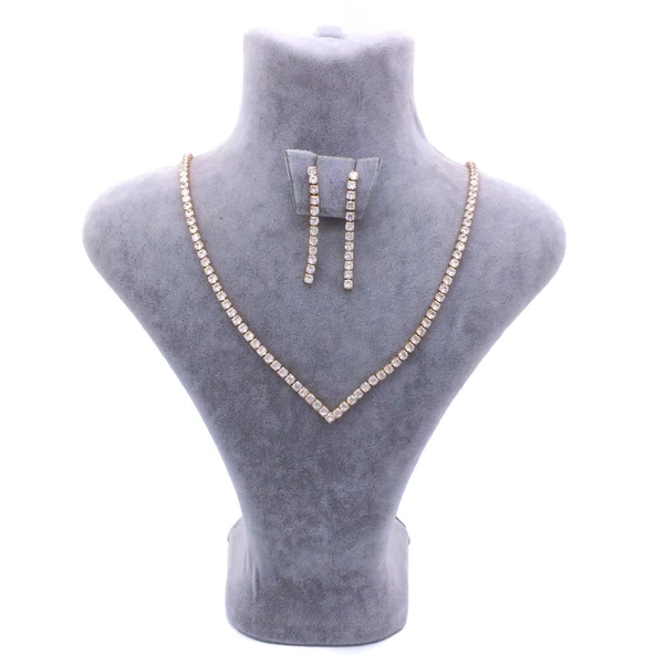 Altın Kaplama Rose Zirkon Taşlı Su Yolu Kadın Set SET-145 ürün görseli 1