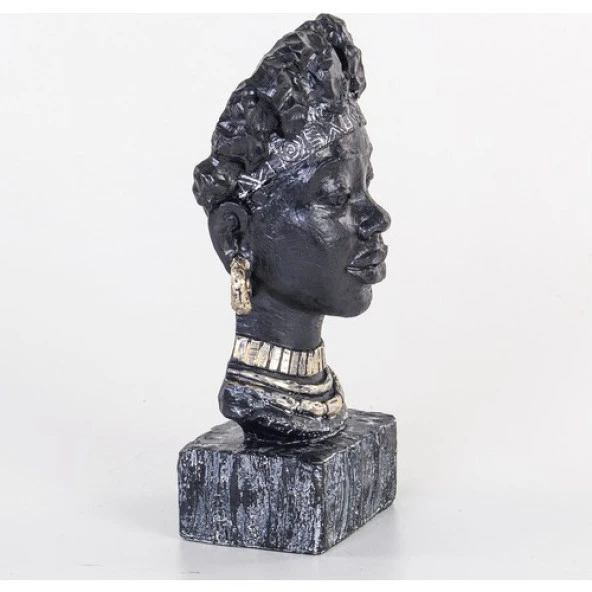 Euro Flora Afrikalı Kadın Büst 13X9X30 cm - Resim 2