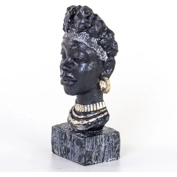 Euro Flora Afrikalı Kadın Büst 13X9X30 cm - Resim 3