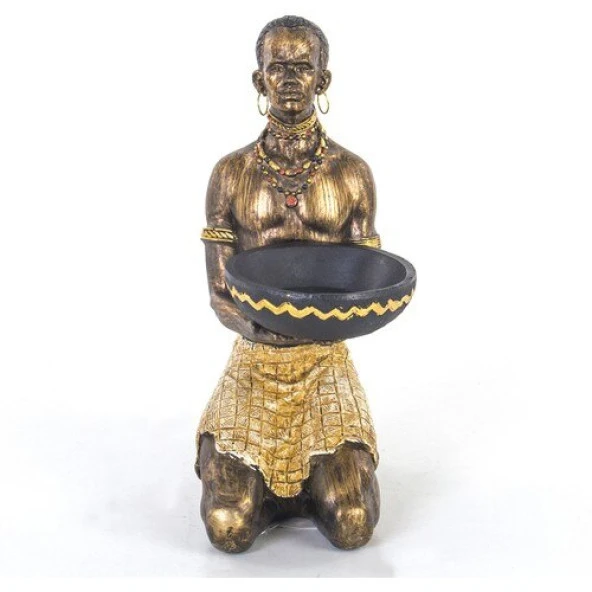 Euro Flora Dekoratif Afrikalı Kadın Biblo 10X14X22 cm ürün görseli 1