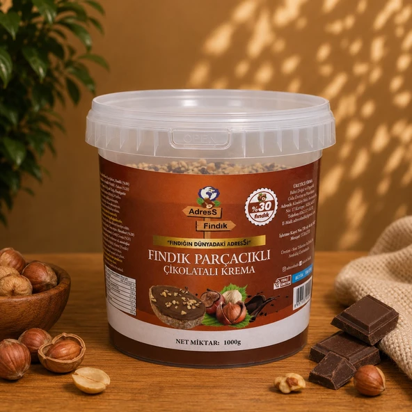 ADRESS FINDIK-FINDIK PARÇACIKLI ÇİKOLATALI KREMA 1 Kg ürün görseli 1