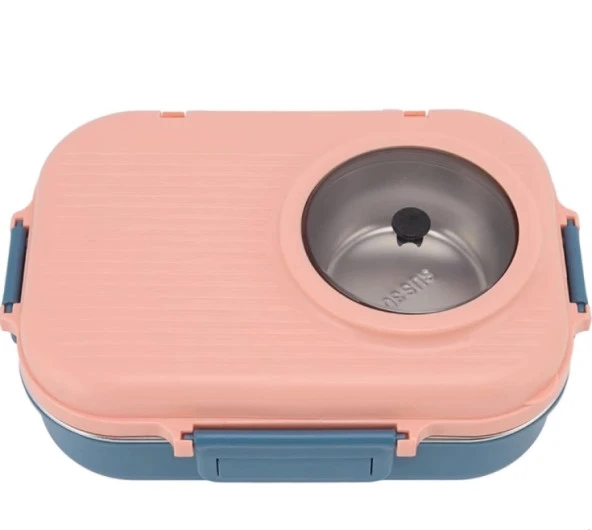 Vagon Life Çelik Beslenme Ve Saklama Kutusu Bl 70100 Pudra Pembe ürün görseli 1