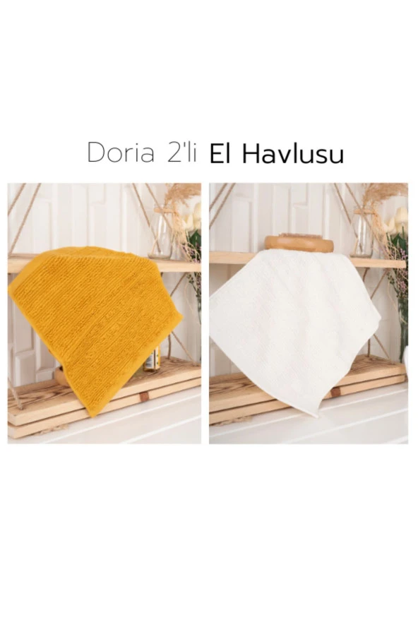 Doria El Havlusu 2'li Sarı & Krem ürün görseli 1