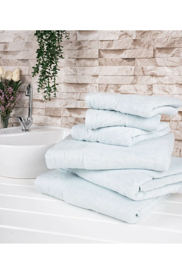 Farilya Banyo Boy Desenli Mint Yeşili Havlu - Resim 2
