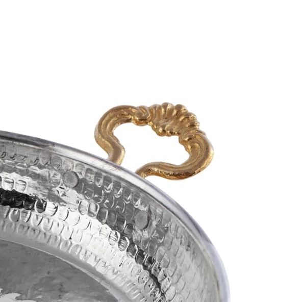 Bakır Sahan ve Ahşap Altlık 20 cm - Resim 2