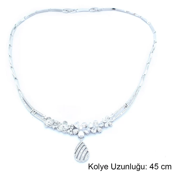 316L Çelik Taşlı Kadın Set SET-131 - Resim 5