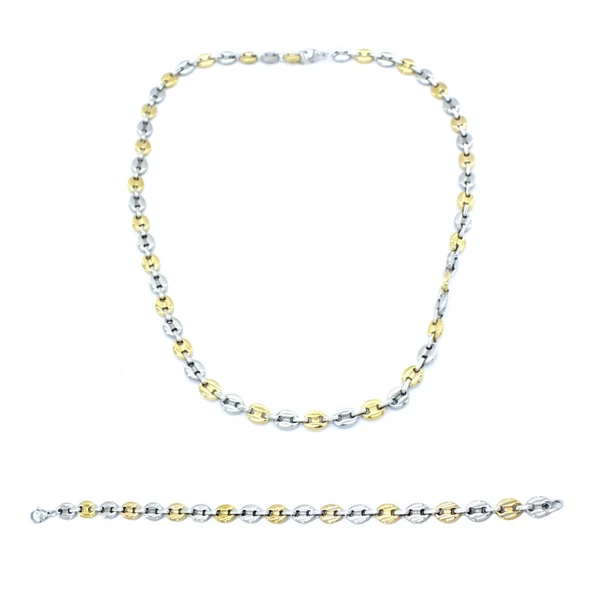 316L Çelik Çift Renkli Erkek Set SET-134 ürün görseli 1