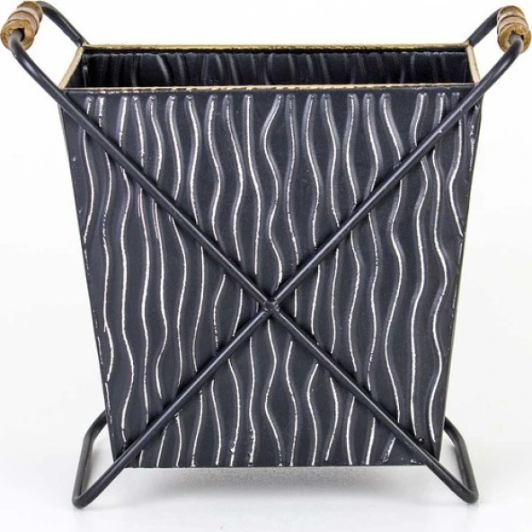 Euro Flora Metal Çiçeklik Ayaklı Siyah 32x18,5x31 cm ürün görseli 1