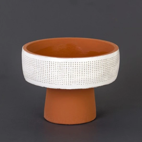 Euro Flora Delikli Beton Saksı Beyaz 19.5X16.5 cm ürün görseli 1