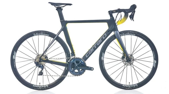 Carraro Fıre C3.2 52CM Mat Siyah Antrasit Sarı Karbon Yol Yarış Bisikleti ( Ultegra ) ürün görseli 1