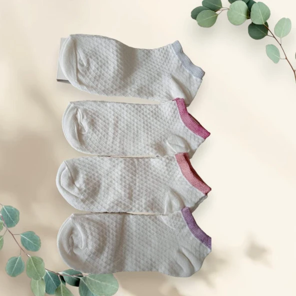 4 Çift Sevimli Desenli Kadın patik dikişli düşük kesim ayak bileği Sox örgü ince kristal ipek Çorap 36-41 ürün görseli 1