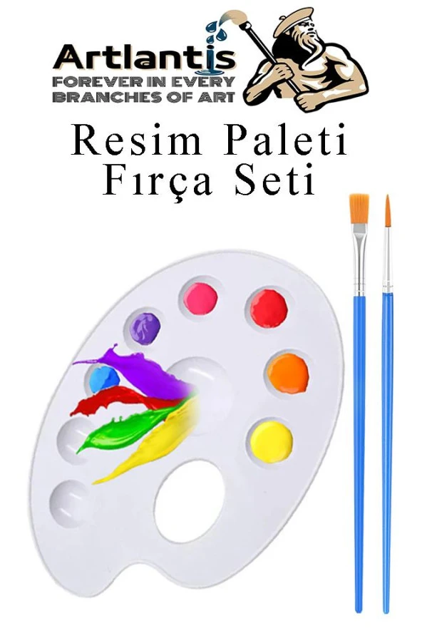Resim Paleti ve Resim Fırça Seti 1 Paket Ressam Paleti Boyama Fırçası Akrilik Boya Guaj Boya Suluboya ürün görseli 1