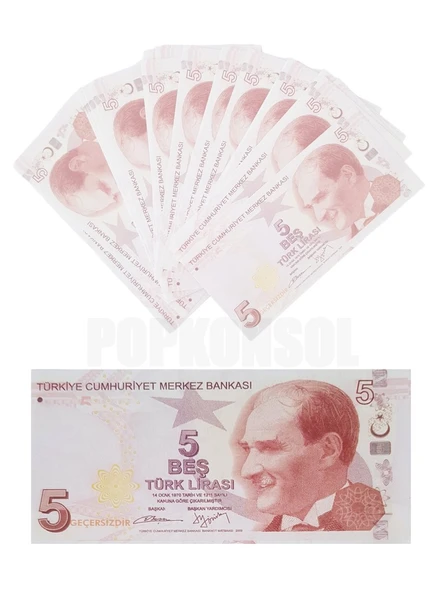 50 Adet 5 TL Geçersiz Para Parti Şaka Düğün Oyun Parası Fim Dizi Çekimleri İçin ürün görseli 1