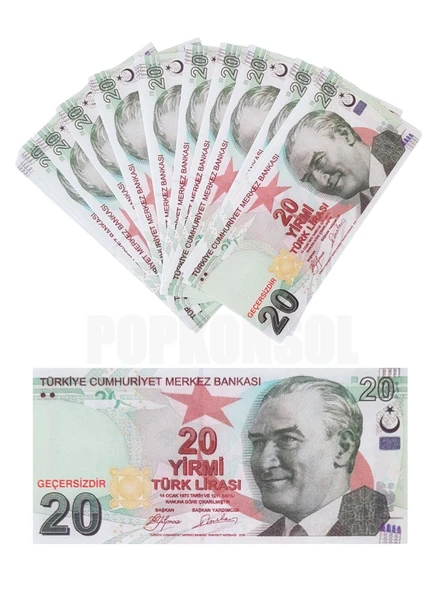 50 Adet 20 TL Geçersiz Para Parti Şaka Düğün Oyun Parası Fim Dizi Çekimleri İçin ürün görseli 1