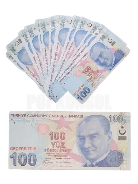 50 Adet 100 TL Geçersiz Para Parti Şaka Düğün Oyun Parası Fim Dizi Çekimleri İçin ürün görseli 1