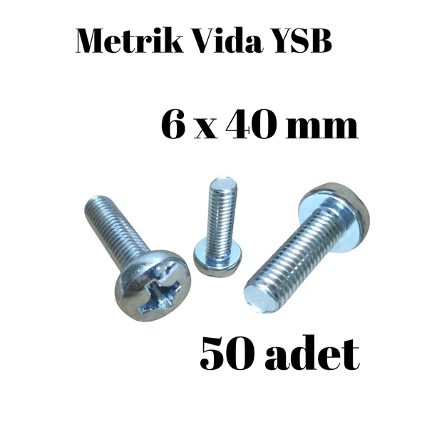 Metrik Vida YSB 6X40  50 Adet Yıldız Silindir Başlı Vida ürün görseli 1