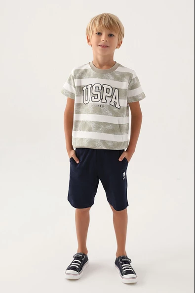 U.S. POLO ASSN KİDS ERKEKGARSON BERMUDA TAKIM US1701-G ürün görseli 1