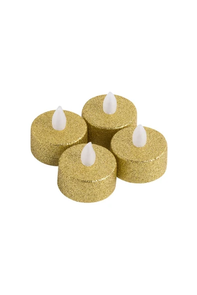 Dekoratif Mum 4'lü Alev Yanma Efektli Led Mum Tealight Led Model Işıklı Tealight Mum Pilli ürün görseli 1
