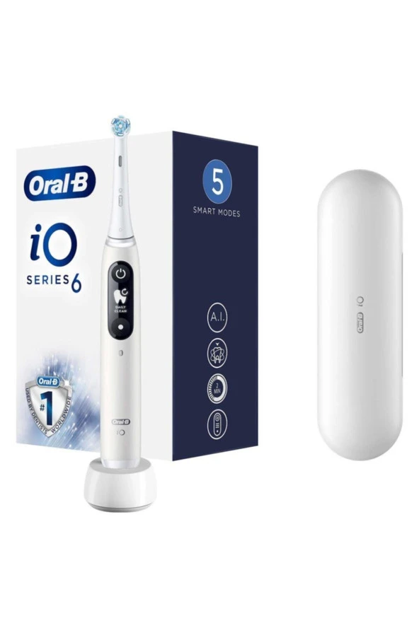 Oral-B iO 6 Şarjlı Diş Fırçası Beyaz En Yeni ürün görseli 1