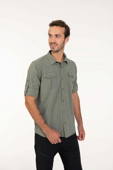 2AS GABLİN - Erkek Likralı Haki - Hızlı Kuruyan Outdoor Gömlek - 2ASGBL0303 ürün görseli 1