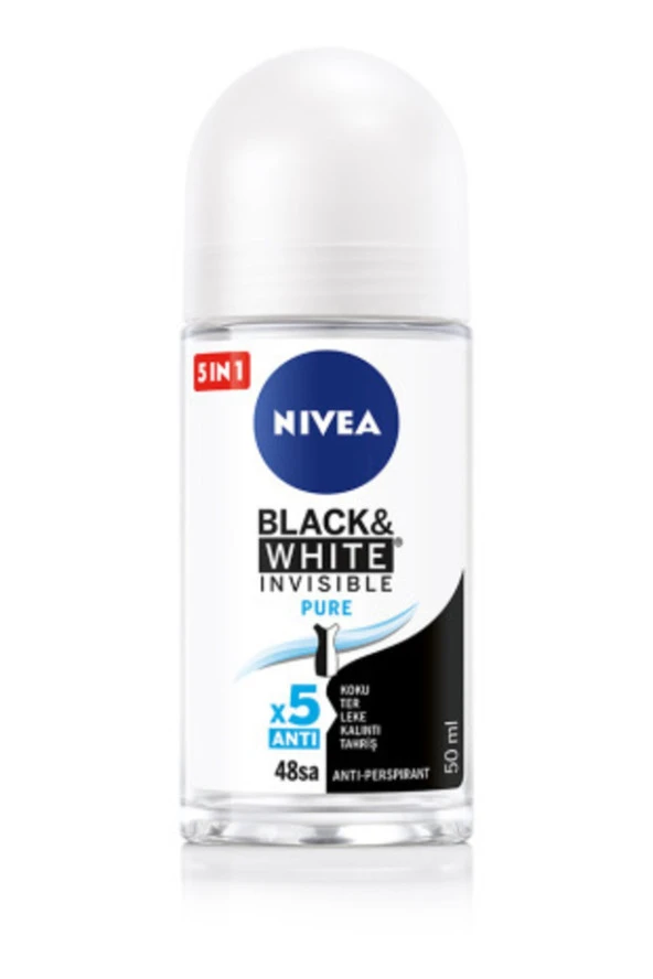 NIVEA ROLL ON WOMEN BLACK&WHITE INVISIBLE PURE 50ML ürün görseli 1