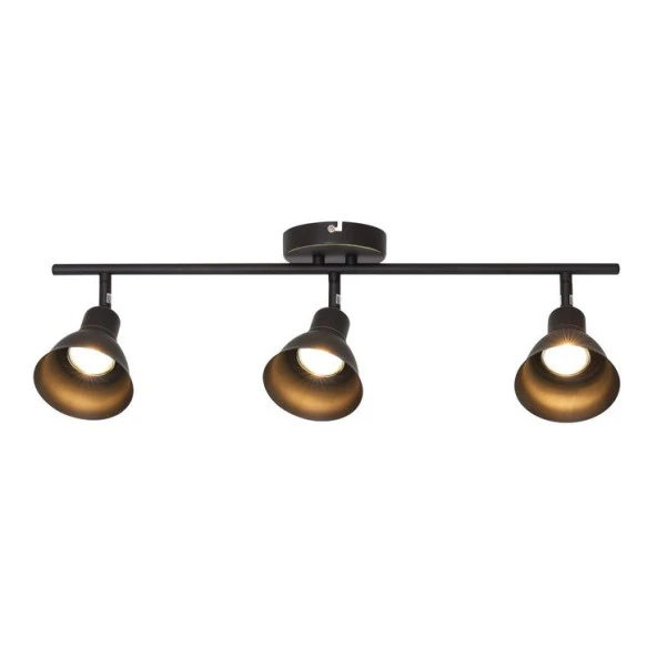 Rsylight Retro Metal Siyah 3 Lü 180 Derece Hareketli Led Spot Avize Günışığı Ampullü ürün görseli 1