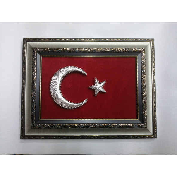 Filografi Türk bayrağı 22x32 cm ürün görseli 1
