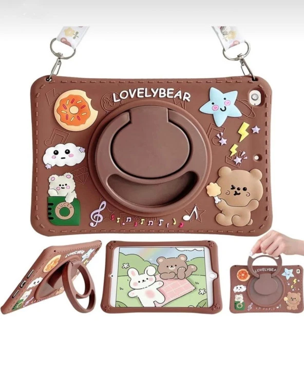 İpad 10. Nesil 10.9 Uyumlu Sevimli Çocuk Tablet Kılıfı LovelyBear ürün görseli 1
