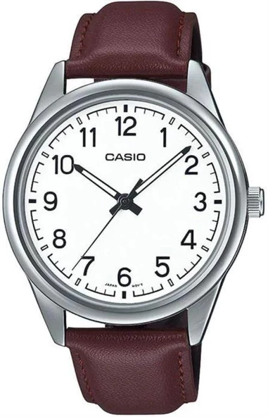 CASIO MTP-V005L-7B4UDF KAHVERENGİ DERİ KORDON RAKAMLI ERKEK KOL SAATİ ürün görseli 1
