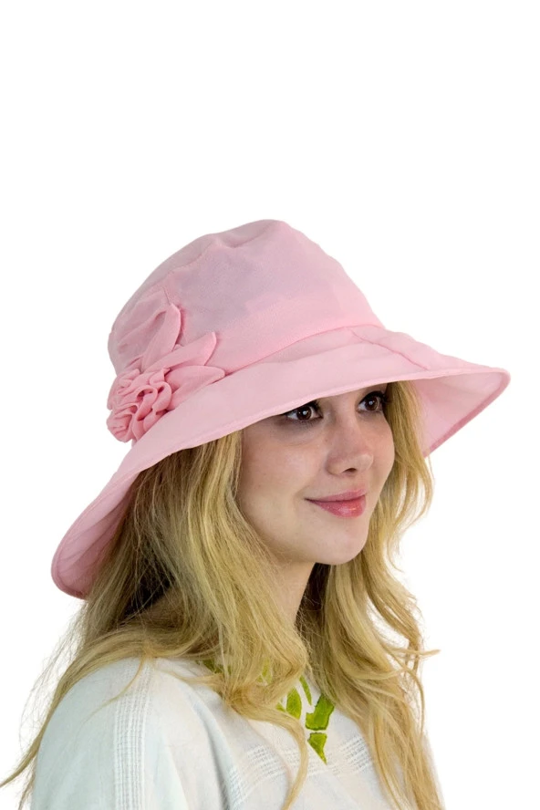 Güllü Kadın Şapka 1305 pembe - Resim 3