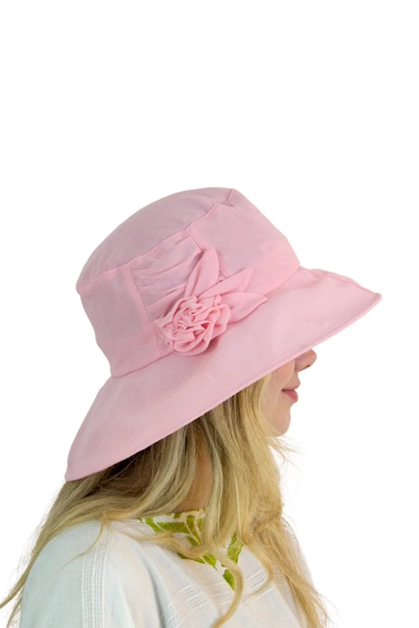Güllü Kadın Şapka 1305 pembe - Resim 4