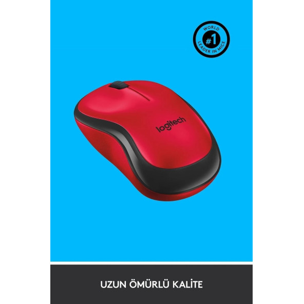 logitech M220 Sessiz Kompakt Kablosuz Mouse Kırmızı - Resim 2