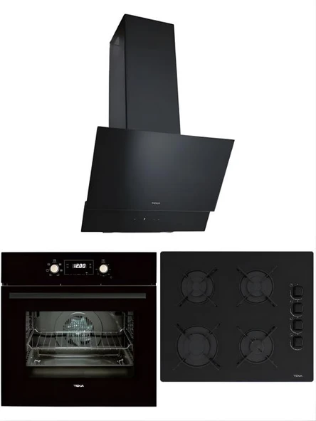Teka Chef 5 Premium Siyah Ankastre Set (GBE 64002 Ocak + HAK 627 Fırın + ATV 60.3 M Davlumbaz) ürün görseli 1