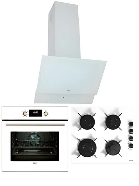 Teka Chef 6 Premium Beyaz Ankastre Set (GBE 64002 Ocak + HAK 627 Fırın + ATV 60 Davlumbaz) ürün görseli 1