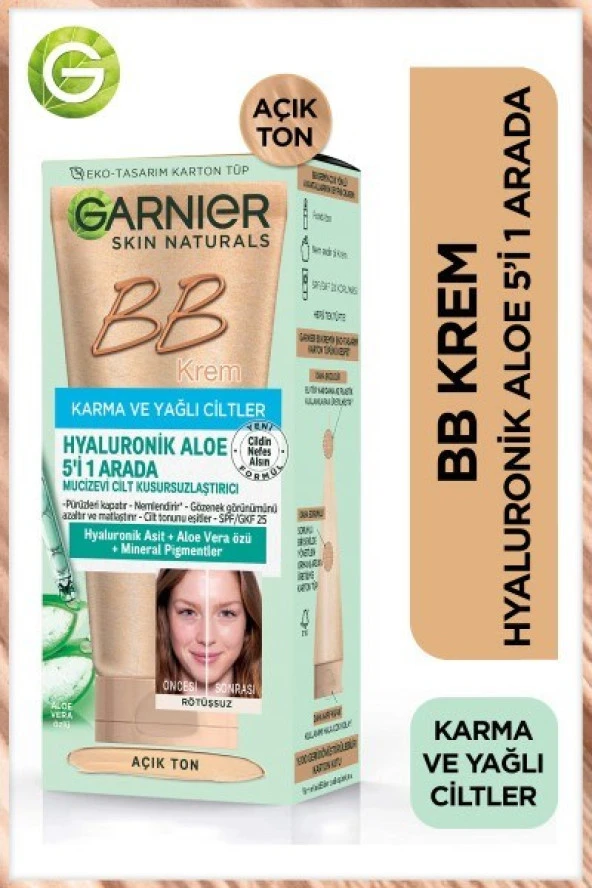 Garnier Hyaluronik Aloe Oil Free Bb Krem - Açık Ton ürün görseli 1
