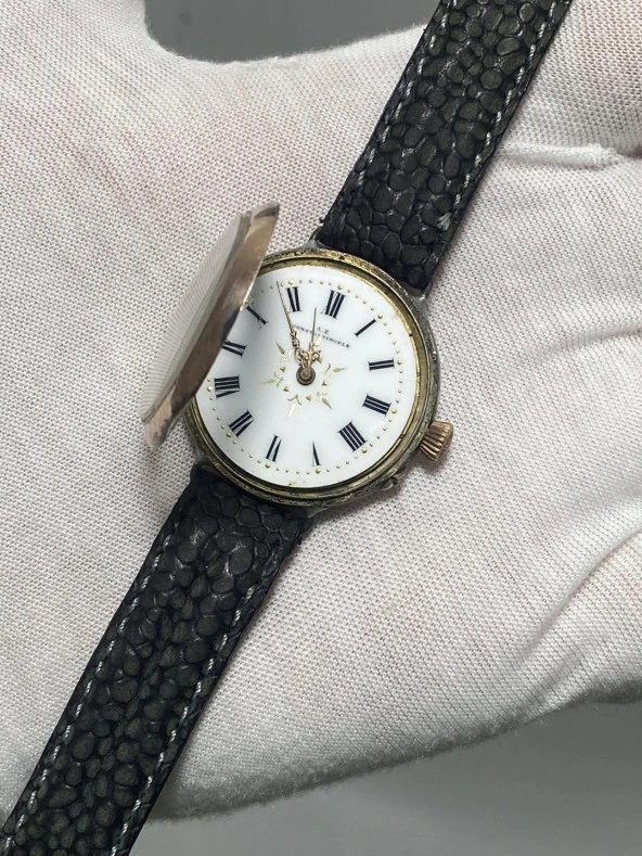 Constantinople Cylindre 10 Rubis 30mm 800 Ayar Gümüş Cep / Kol Saati 2. El ürün görseli 1