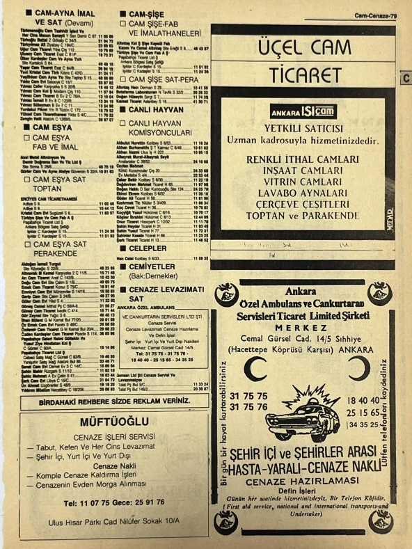 Ankara 1986 Meslek Reklam İlanı Efemera S79 ürün görseli 1