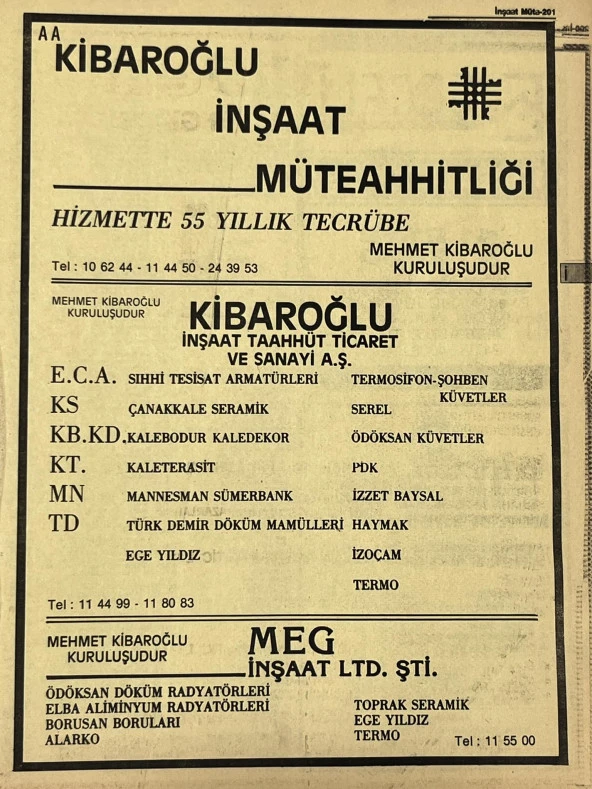 Ankara 1986 Meslek Reklam İlanı Efemera S201 ürün görseli 1