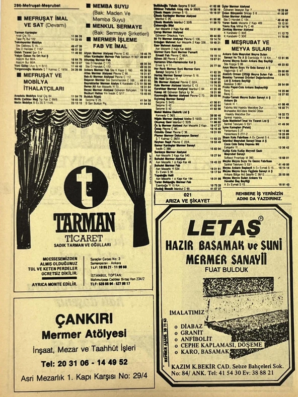 Ankara 1986 Meslek Reklam İlanı Efemera S285 - Resim 2