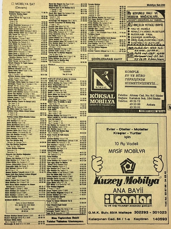 Ankara 1986 Meslek Reklam İlanı Efemera S299 ürün görseli 1