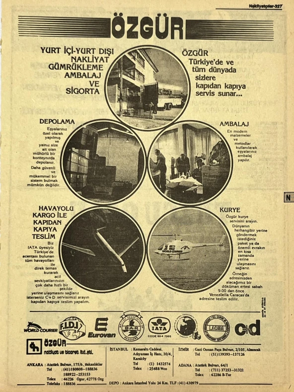 Ankara 1986 Meslek Reklam İlanı Efemera S327 ürün görseli 1