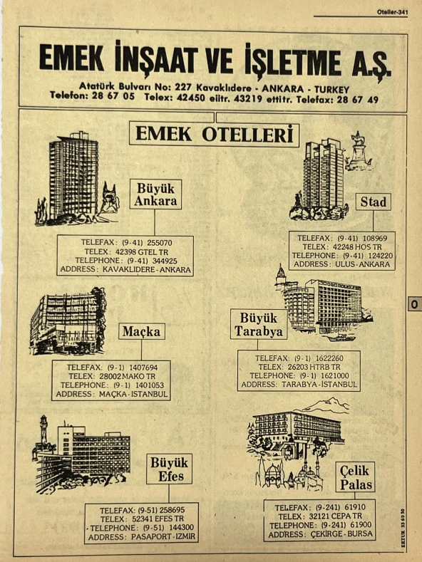 Ankara 1986 Meslek Reklam İlanı Efemera S341 ürün görseli 1