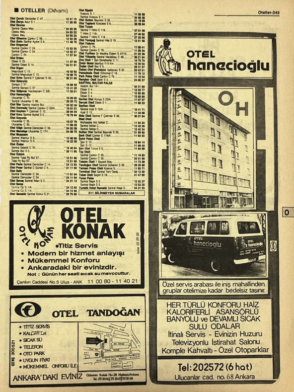 Ankara 1986 Meslek Reklam İlanı Efemera S345 ürün görseli 1