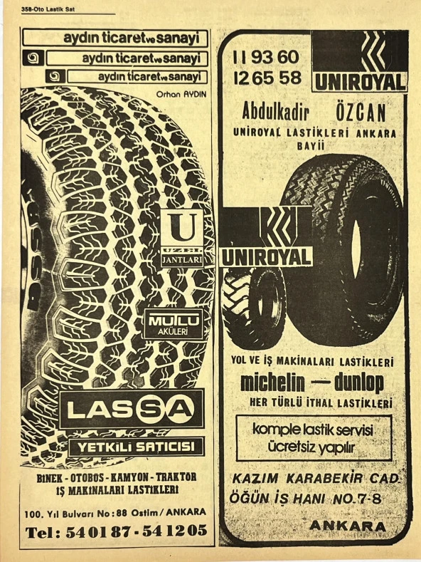 Ankara 1986 Meslek Reklam İlanı Efemera S357 - Resim 2