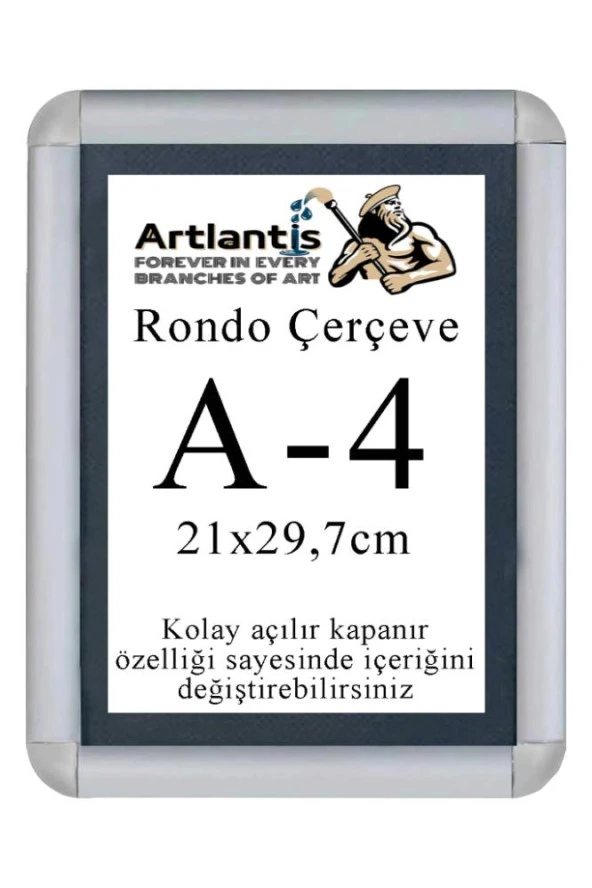 Tak Çıkar Rondo Çerçeve A4 21x30 cm 1 Adet Açılır Kapanır Çerçeve Aç Kapa Çerçeve A4 Afiş Çercevesi ürün görseli 1