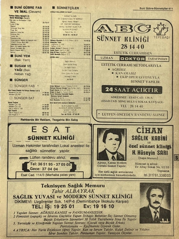 Ankara 1986 Meslek Reklam İlanı Efemera S411 ürün görseli 1