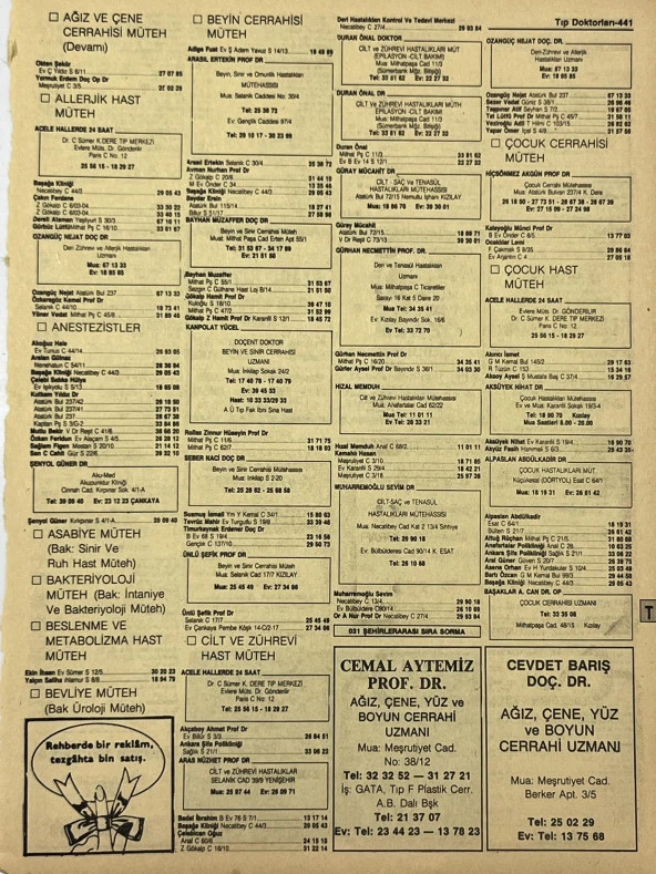 Ankara 1986 Meslek Reklam İlanı Efemera S441 ürün görseli 1