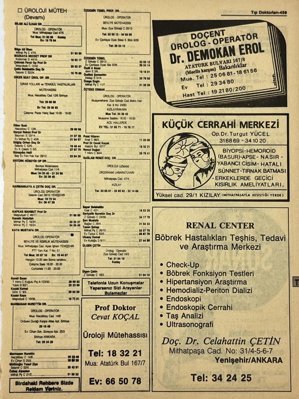 Ankara 1986 Meslek Reklam İlanı Efemera S459 ürün görseli 1